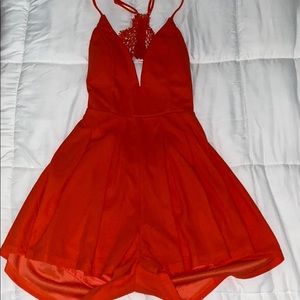 gorgeous red romper from dry goods!